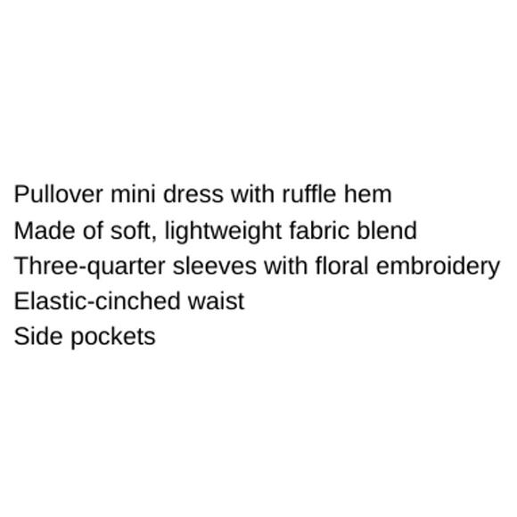 Knox Rose Women's SZ L White Tiered Dress With Shoulder Embroidery NWT - Picture 7 of 9